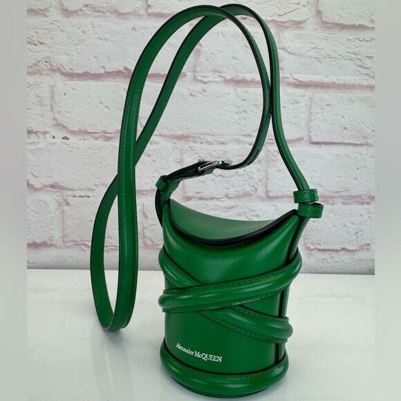 Alexander McQueen Handbags - Alexander McQueen Bucket Mini Curve Green Bag